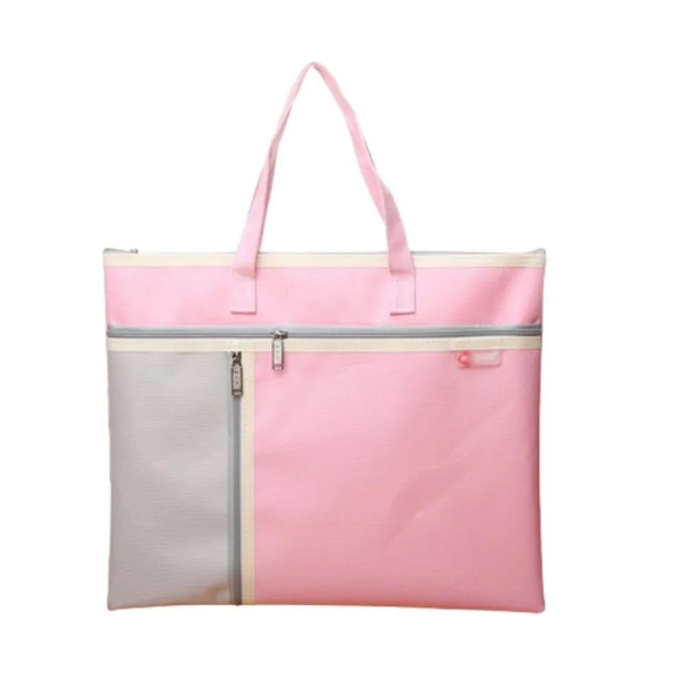 Portable Book Storage Bag Oxford Cloth Handheld File Organizer Large Capacity Dustproof Art Storage Bag Back To School