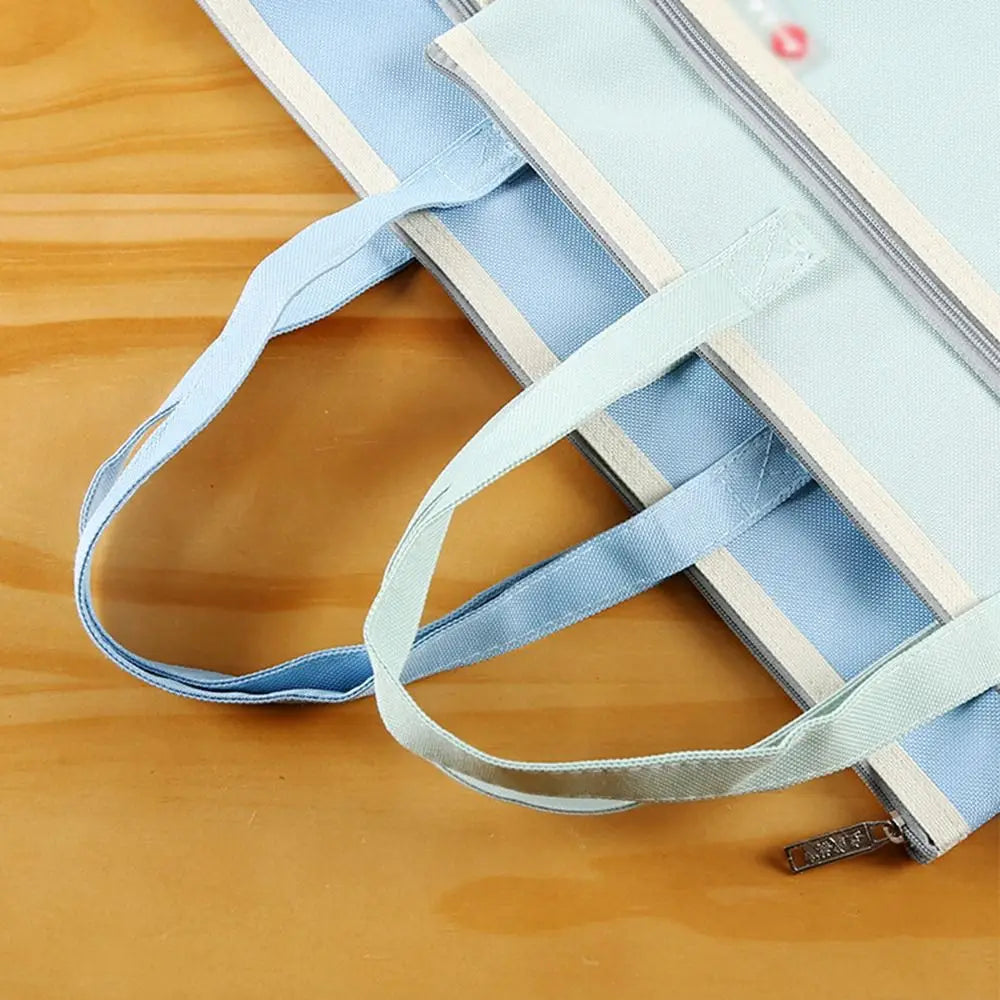 Portable Book Storage Bag Oxford Cloth Handheld File Organizer Large Capacity Dustproof Art Storage Bag Back To School