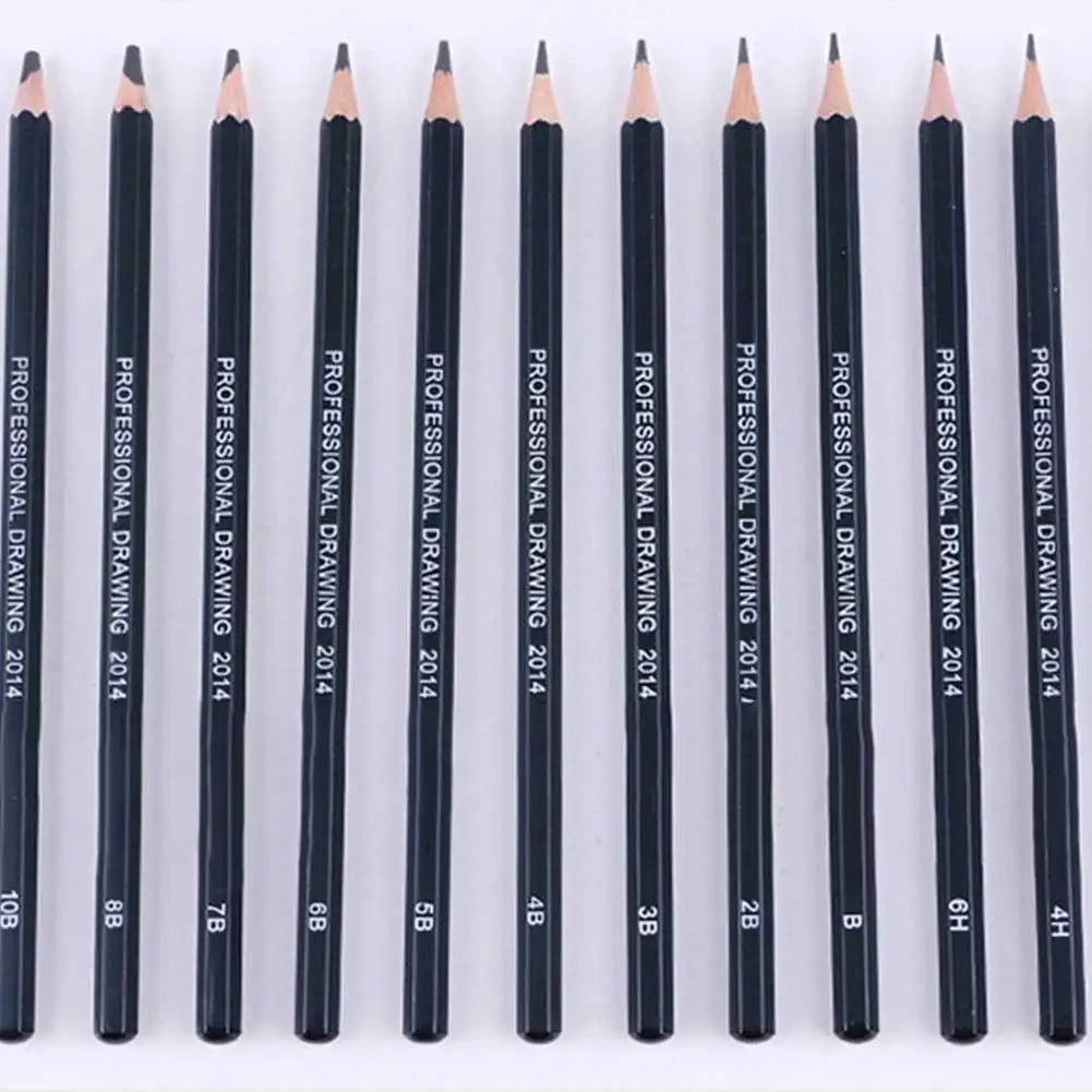 14-Piece Wooden Pencil Set Art Sketching Drawing Exam Writing Pencils for Students School Stationery Office Supplies