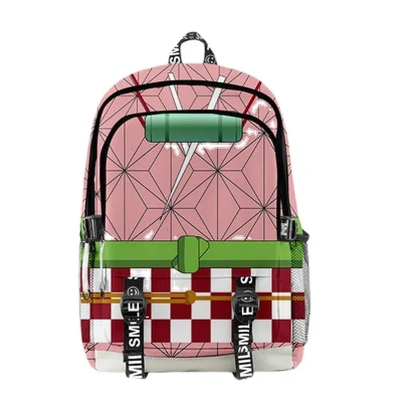 Kimetsu No Yaiba Backpack Kamado Tanjirou Neuzko School Bags Canvas Bag Girl Boy Students Anime Backpack Bag