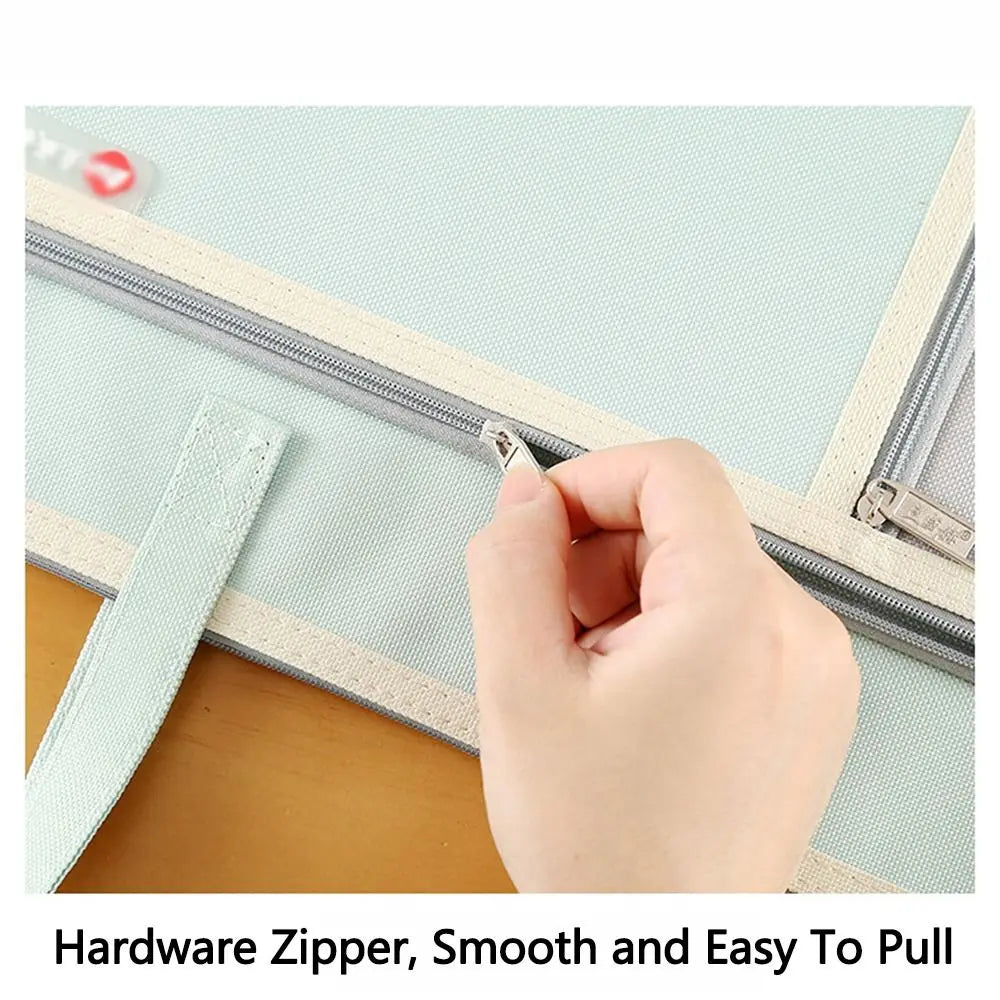 Portable Book Storage Bag Oxford Cloth Handheld File Organizer Large Capacity Dustproof Art Storage Bag Back To School