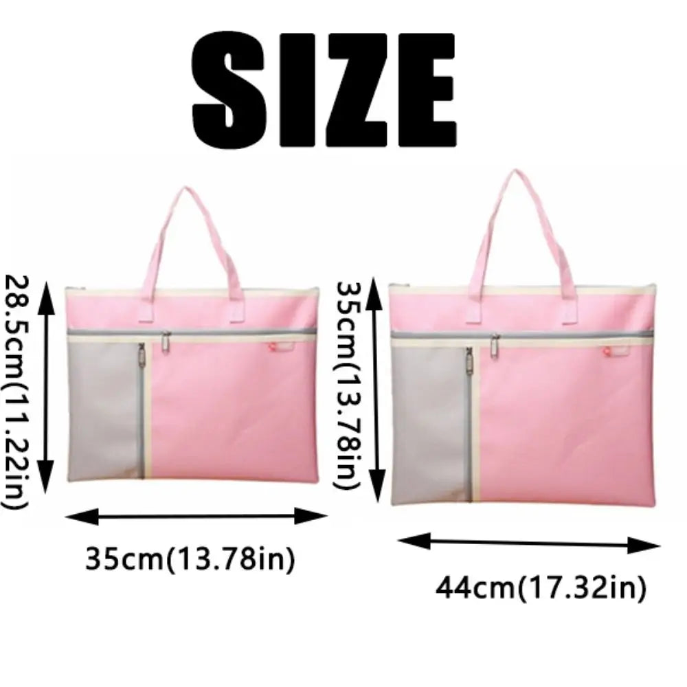 Portable Book Storage Bag Oxford Cloth Handheld File Organizer Large Capacity Dustproof Art Storage Bag Back To School
