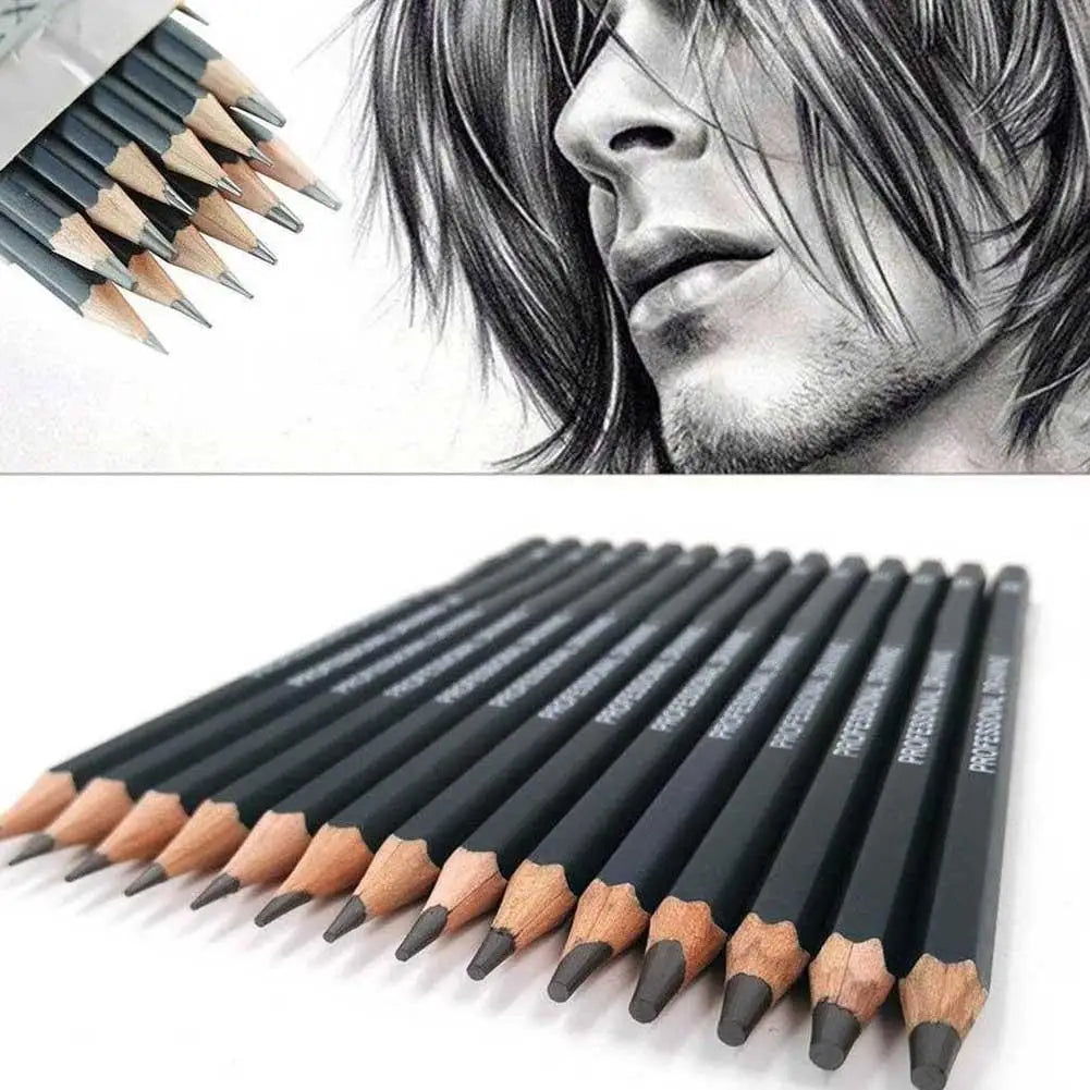 14-Piece Wooden Pencil Set Art Sketching Drawing Exam Writing Pencils for Students School Stationery Office Supplies